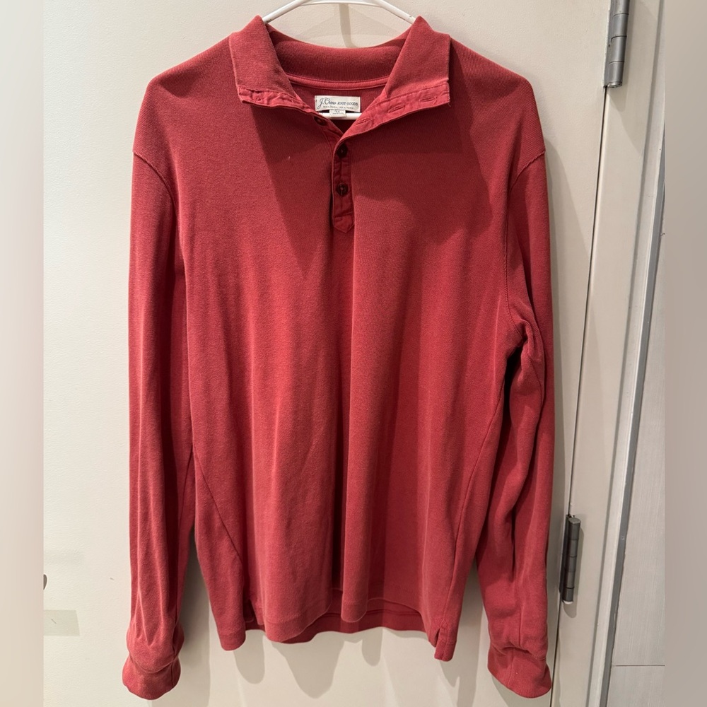 J. Crew Red Long Sleeve Polo Shirt